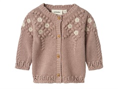 Lil Atelier shadow gray floral embroidery knit cardigan